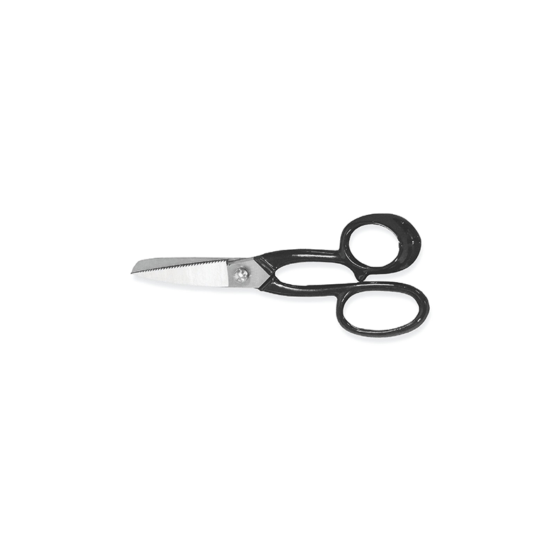 Forbici cesoie per cuoio nichelate dentate manico in vinile nero Sharps